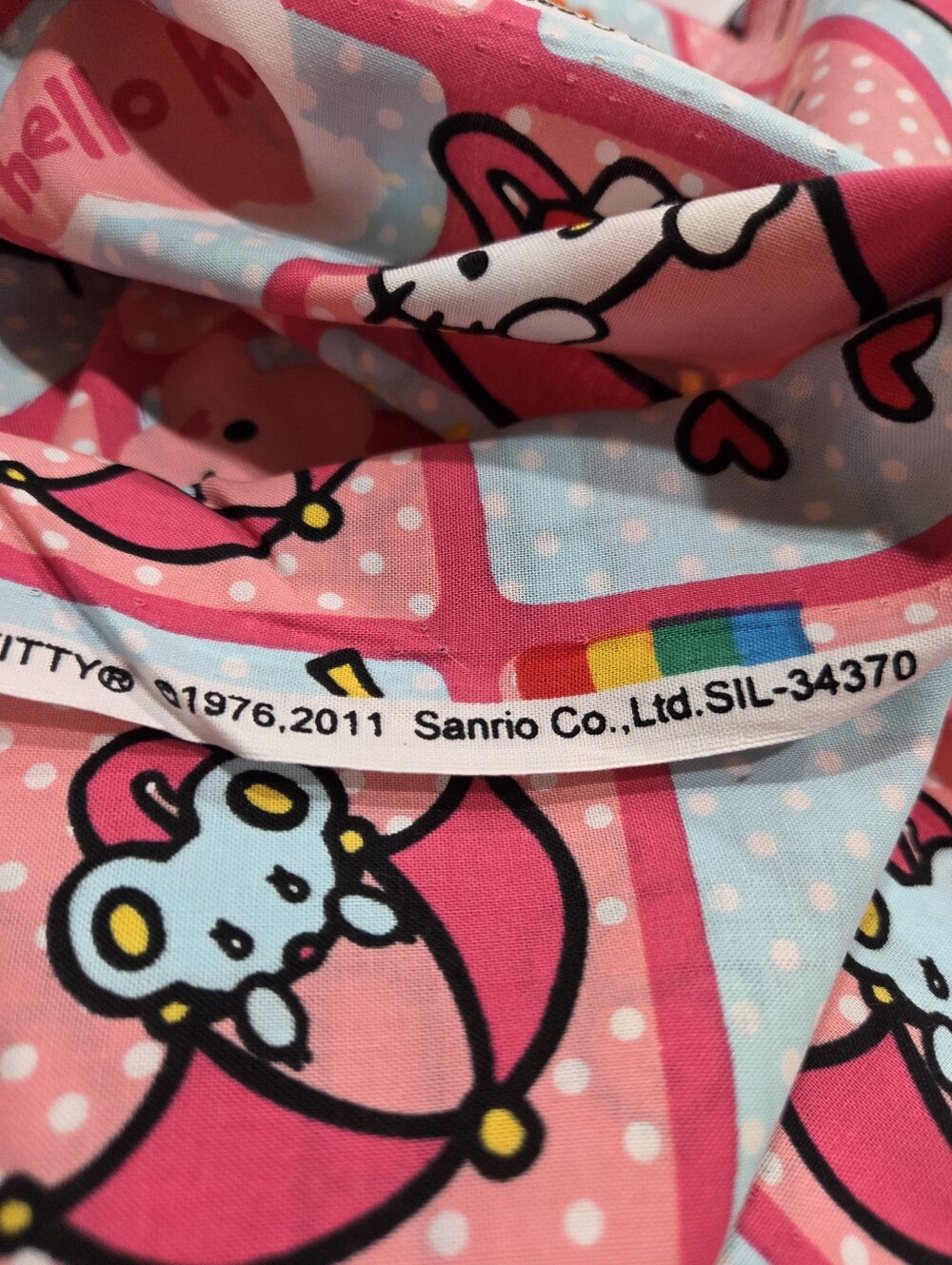 Hello Kitty Pink Rainbow & Sun Kids Fabric - Picture 4 of 6